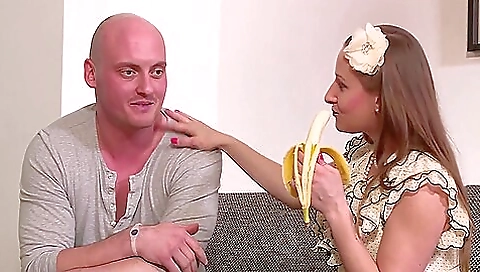 Sexy young blonde masturbates with her sexy body